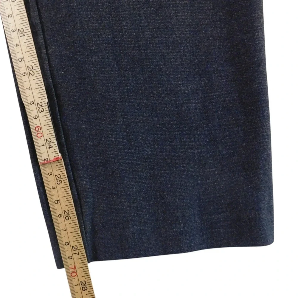Zara Drawstring Elastic Waist Straight Leg Trouser Pants Women Small Navy Blue